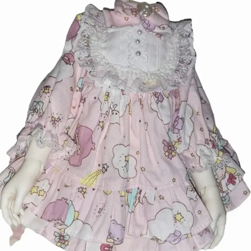 [BUNJANG] Baby Doll/MSD Compatible Doll Dress - Pink Tone / 인형옷 MSD 구체관절인형 베이비돌 원피스