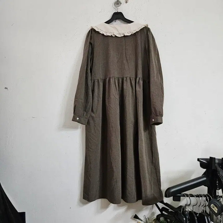 [BUNJANG] Brown Long Sleeve Dress / 카라 롱 원피스 브라운 66