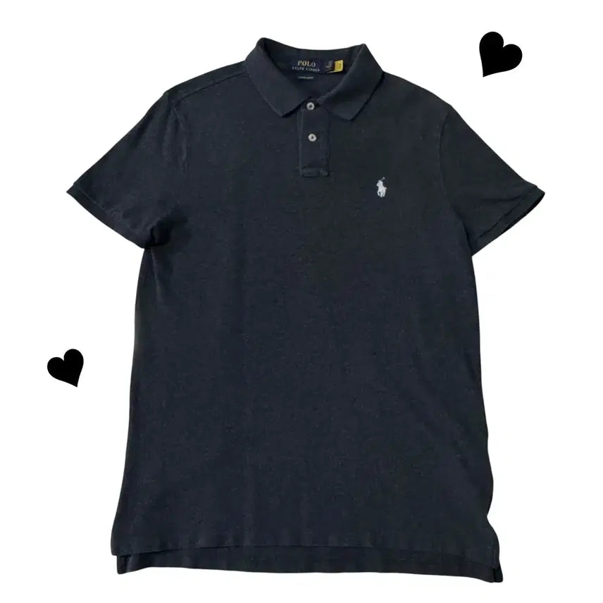 [BUNJANG] Polo Charcoal Short Sleeve Collar T-shirt (New QR Label) / 신형 QR라벨 폴로 차콜 반팔카라티