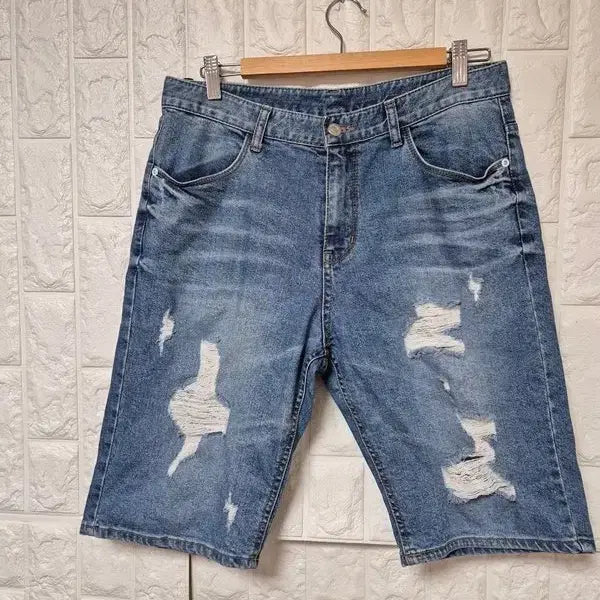 [BUNJANG] Bluestone Heineken Distressed Denim Shorts (L) / 블루스톤 하이네켄 디스트로이드 남자 여름용 남성 청반바지팬츠L