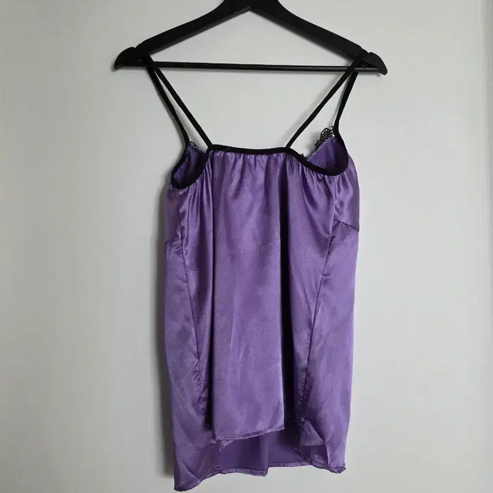[BUNJANG] Purple Lace Satin Slip Camisole / 퍼플 레이스 새틴 슬립 나시