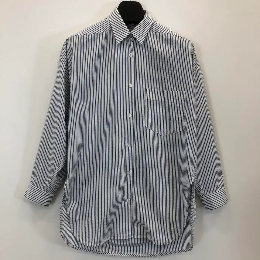 [BUNJANG] Studio Tomboy Oversized Stripe Shirt Blue / 스튜디오톰보이 오버 스트라이프셔츠 FREE