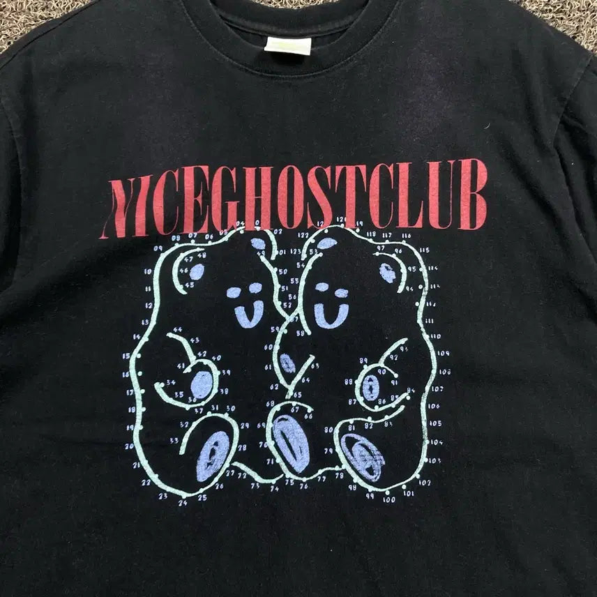 [BUNJANG] Nice Ghost Club Black Short Sleeve T-Shirt / 나이스고스트클럽 블랙 반팔 티셔츠
