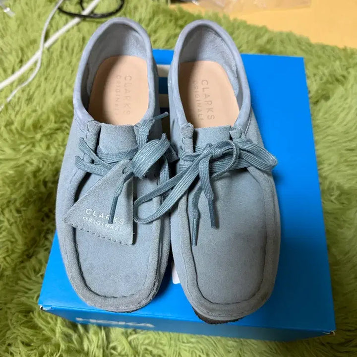[BUNJANG] Clarks Wallabee Suede Sky Blue Loafers (230) / [230]클락스 왈라비