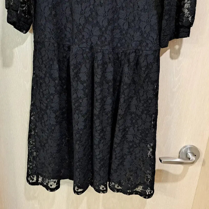 [BUNJANG] Black Lace Dress - Size 66 (5-Sleeve) / 레이스 블랙 원피스 5부사이즈66