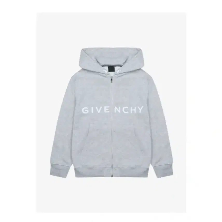 [BUNJANG] Givenchy Grey Logo Signature Pattern Zip-Up Hoodie / 지방시 그레이 후드집업