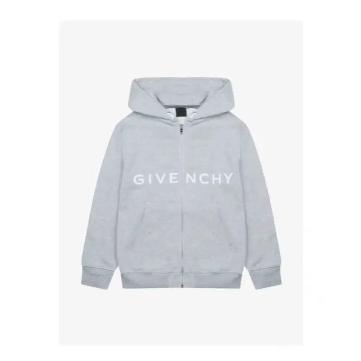 [BUNJANG] Givenchy Grey Logo Signature Pattern Zip-Up Hoodie / 지방시 그레이 후드집업