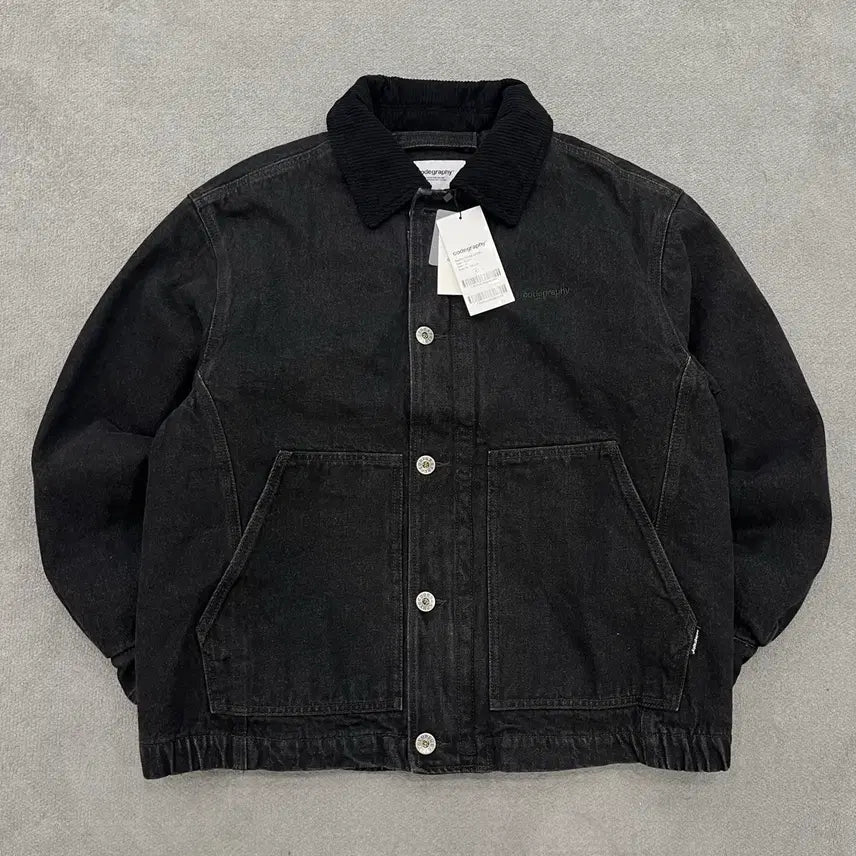 [BUNJANG] Code Graphy Corduroy Collar Denim Work Jacket / M 새상품 코드그라피 코듀로이 카라 데님 워크자켓