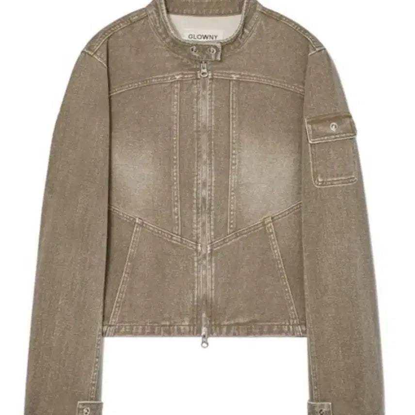 [BUNJANG] Glowny Bones Denim Jacket (Khaki Brown) / 글로니 glowny 본즈 데님 자켓 (카키 브라운)