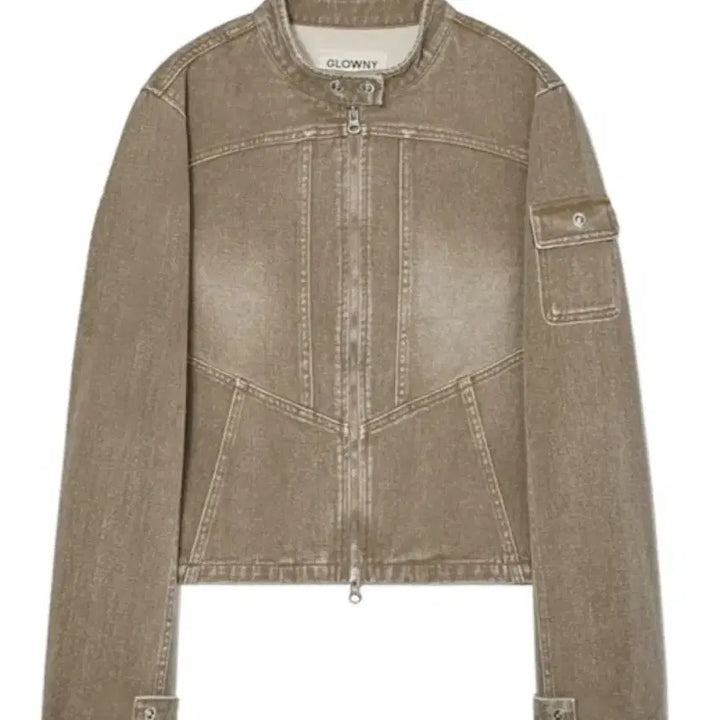 [BUNJANG] Glowny Bones Denim Jacket (Khaki Brown) / 글로니 glowny 본즈 데님 자켓 (카키 브라운)