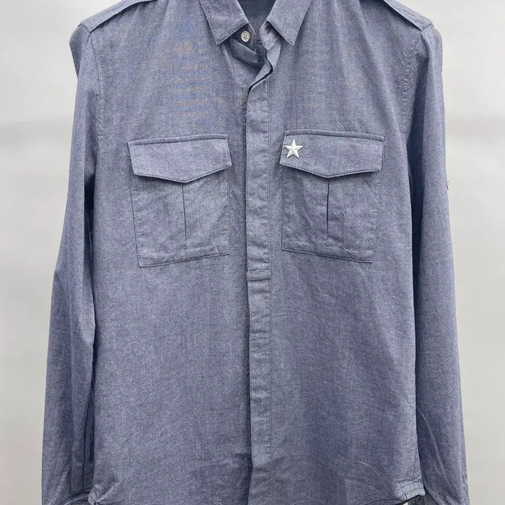 [BUNJANG] Solid Homme Denim-Like Long Sleeve Shirt / 솔리드 옴므 긴팔셔츠