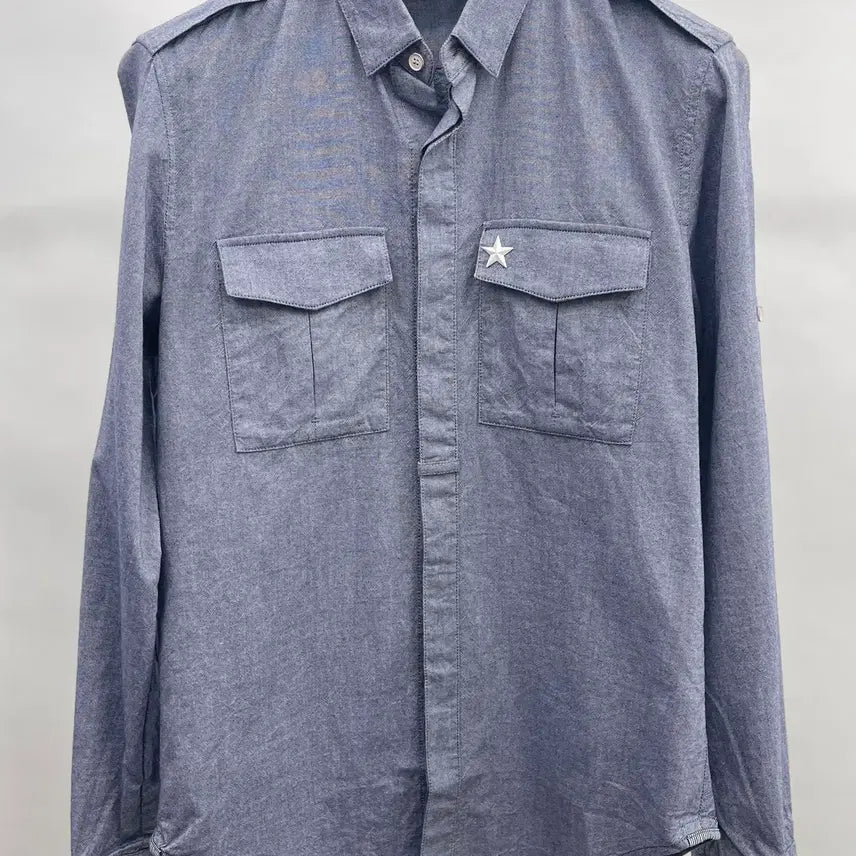 [BUNJANG] Solid Homme Denim-Like Long Sleeve Shirt / 솔리드 옴므 긴팔셔츠