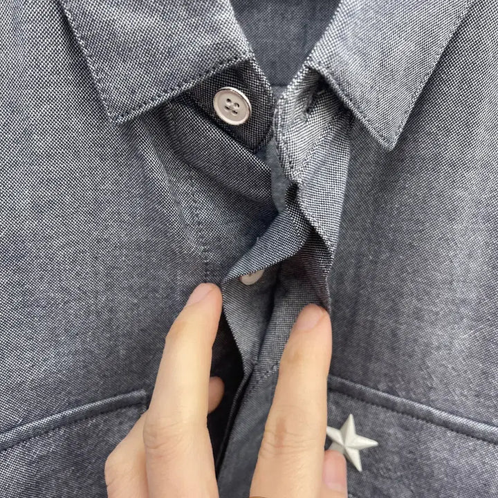 [BUNJANG] Solid Homme Denim-Like Long Sleeve Shirt / 솔리드 옴므 긴팔셔츠