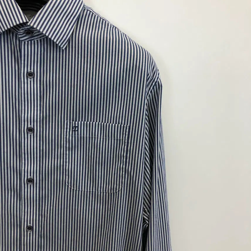 [BUNJANG] ST. Dupont Blue Stripe Blend Shirt / ST듀퐁 블루 스트라이프셔츠 95-100