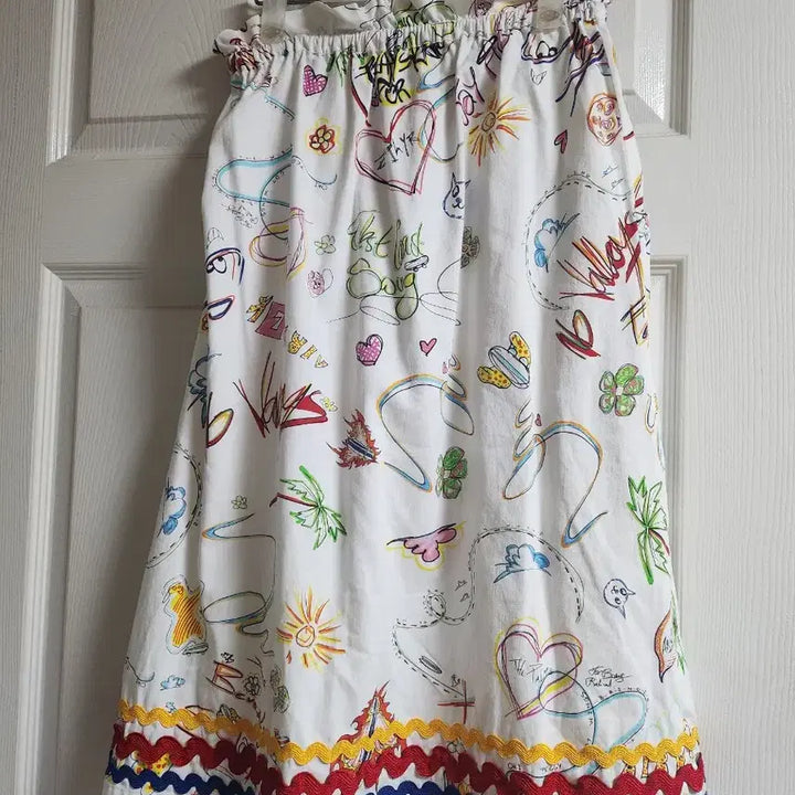 [BUNJANG] Kitsch Doodle Pattern Flare Skirt / 키치한 낙서 패턴 플레어 스커트