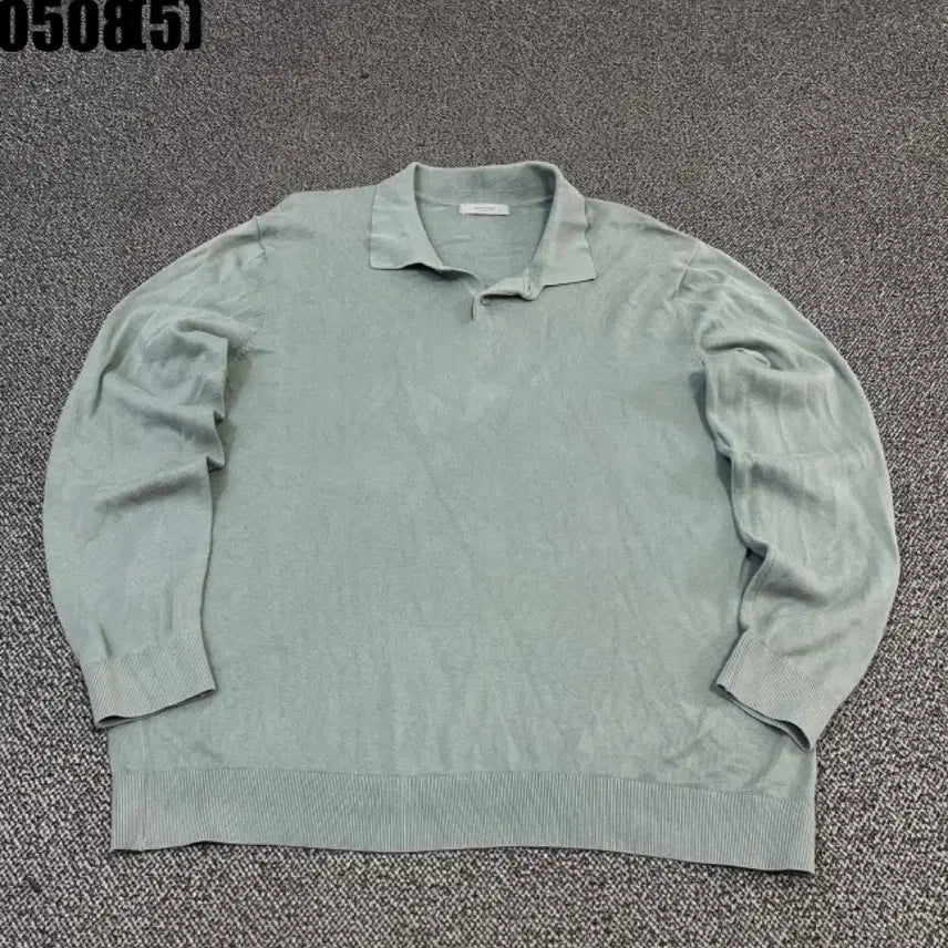 [BUNJANG] Mind Bridge Long Sleeve Collar Knit T-Shirt Mint / 마인드브릿지 긴팔 카라 니트 티셔츠 민트색