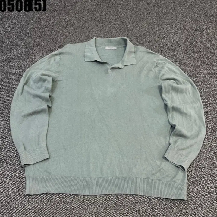 [BUNJANG] Mind Bridge Long Sleeve Collar Knit T-Shirt Mint / 마인드브릿지 긴팔 카라 니트 티셔츠 민트색