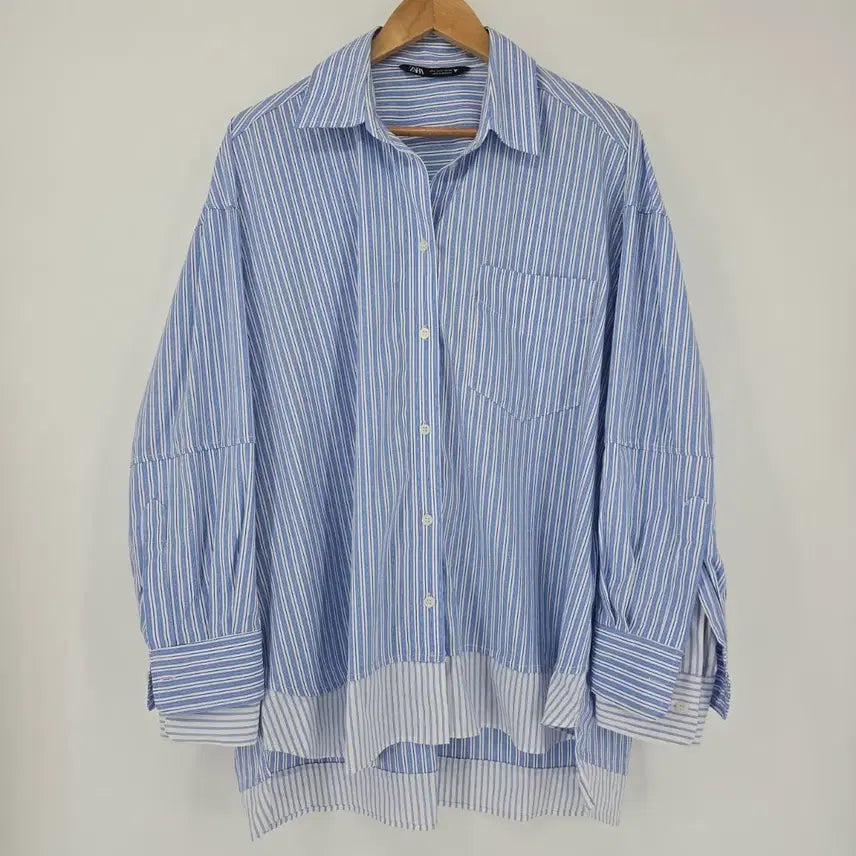 [BUNJANG] ZARA Striped Double Sleeve Shirt (L) / ZARA 스트라이프 이중소매 셔츠 L사이즈