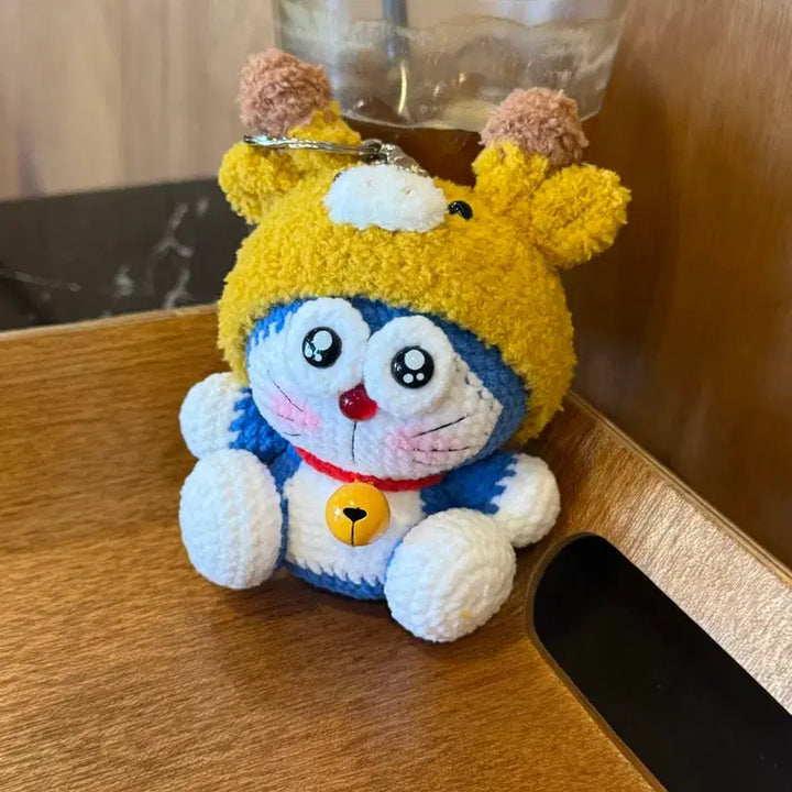 [BUNJANG] Doraemon Hand-Knitted Plush Keychain / 도라에몽 손뜨개 인형  키링 사무실 장식품 가능 개당 가격 3종