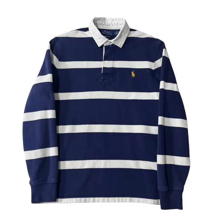 [BUNJANG] Polo Striped Rugby T-Shirt (New QR Label) / 신형 QR라벨 폴로 단가라 럭비티셔츠