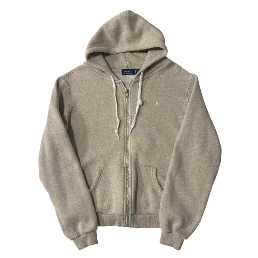[BUNJANG] Polo New QR Label Oatmeal Hoodie / 신형 QR라벨 폴로 오트밀 후드집업