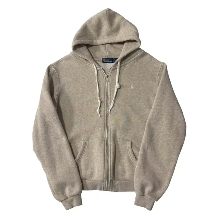 [BUNJANG] Polo New QR Label Oatmeal Hoodie / 신형 QR라벨 폴로 오트밀 후드집업