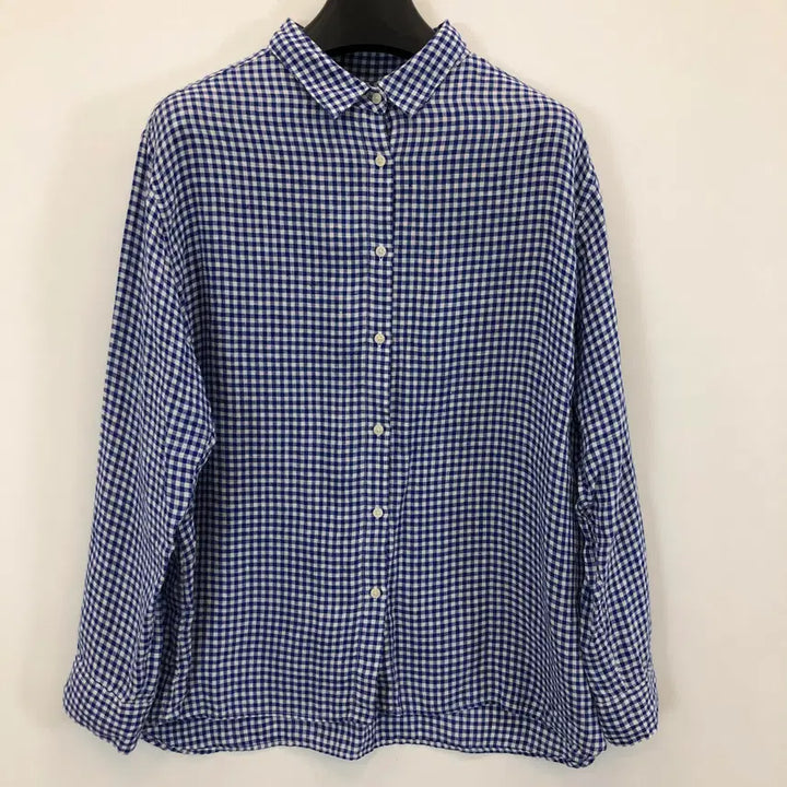 [BUNJANG] Uniqlo Premium 100% Linen Gingham Shirt Women&