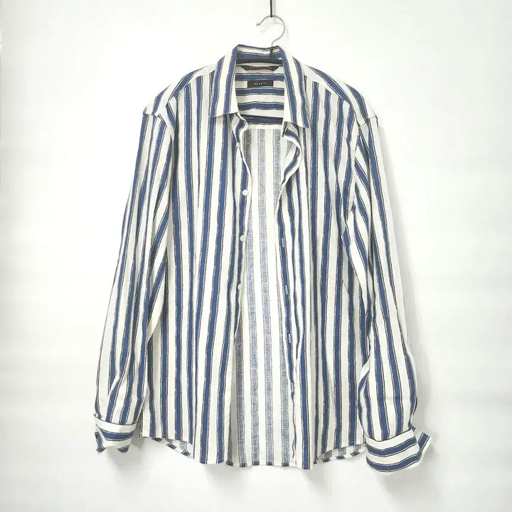 [BUNJANG] Fahrenheit Stripe Relaxed Fit Linen Shirt / 파렌하이트 스트라이프 릴렉스핏 린넨 셔츠 100