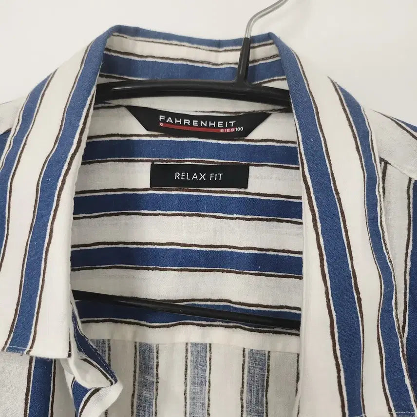 [BUNJANG] Fahrenheit Stripe Relaxed Fit Linen Shirt / 파렌하이트 스트라이프 릴렉스핏 린넨 셔츠 100