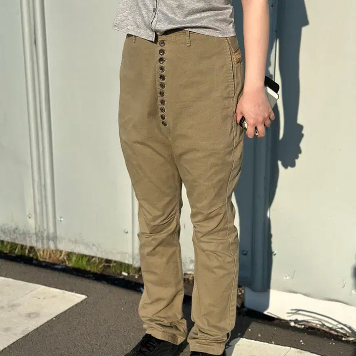 [BUNJANG] Kapital Multi Button Chino Pierrot Pants / 캐피탈 멀티 버튼 치노 피에로 팬츠