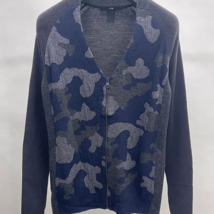 [BUNJANG] System Homme Camouflage Pattern Zip-Up Alpaca Blend Cardigan / 시스템옴므 패턴물가디건