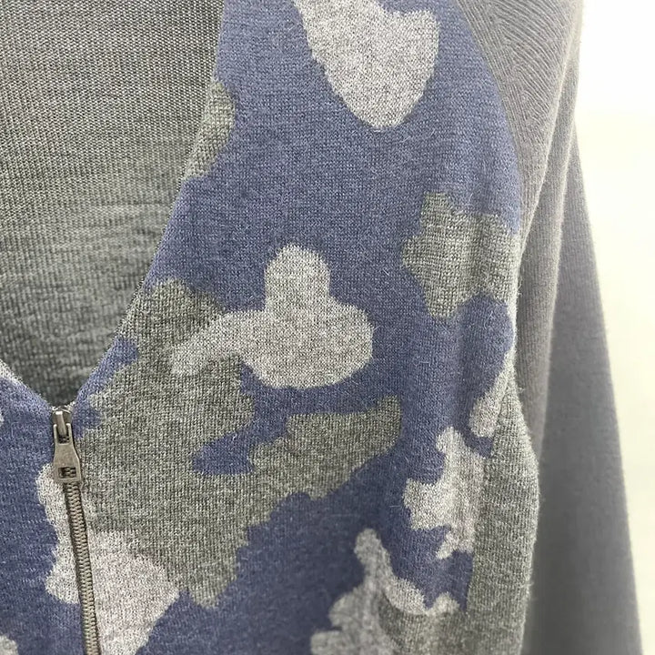 [BUNJANG] System Homme Camouflage Pattern Zip-Up Alpaca Blend Cardigan / 시스템옴므 패턴물가디건