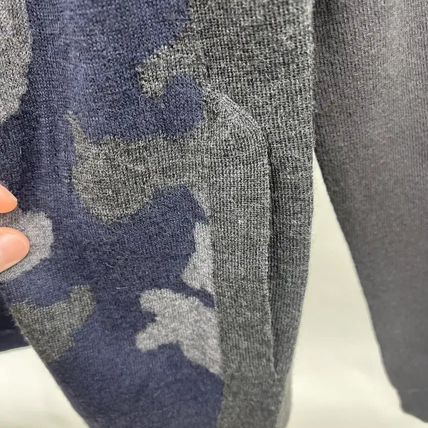 [BUNJANG] System Homme Camouflage Pattern Zip-Up Alpaca Blend Cardigan / 시스템옴므 패턴물가디건