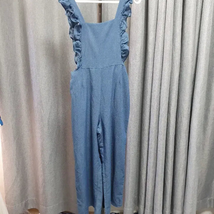 [BUNJANG] Frill Blue Jumpsuit / 프릴 블루 점프수트