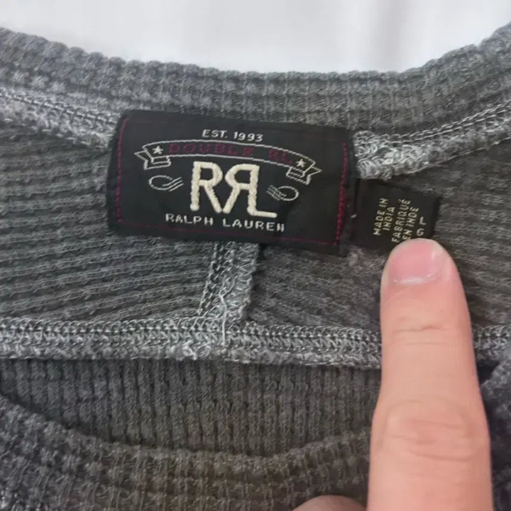[BUNJANG] RRL Waffle Thermal T-Shirt L Grey / RRL 와플 써멀 티셔츠 그레이 L