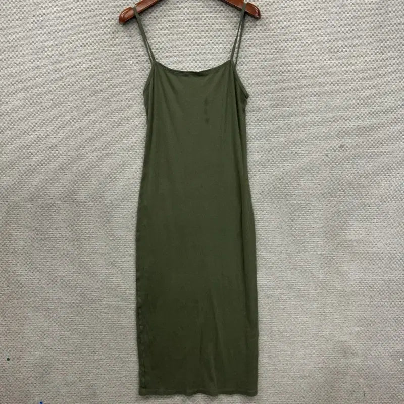 [BUNJANG] Calvin Klein Ribbed Sleeveless Long Dress S / 캘빈클라인 골지 나시 롱 원피스 S D01146