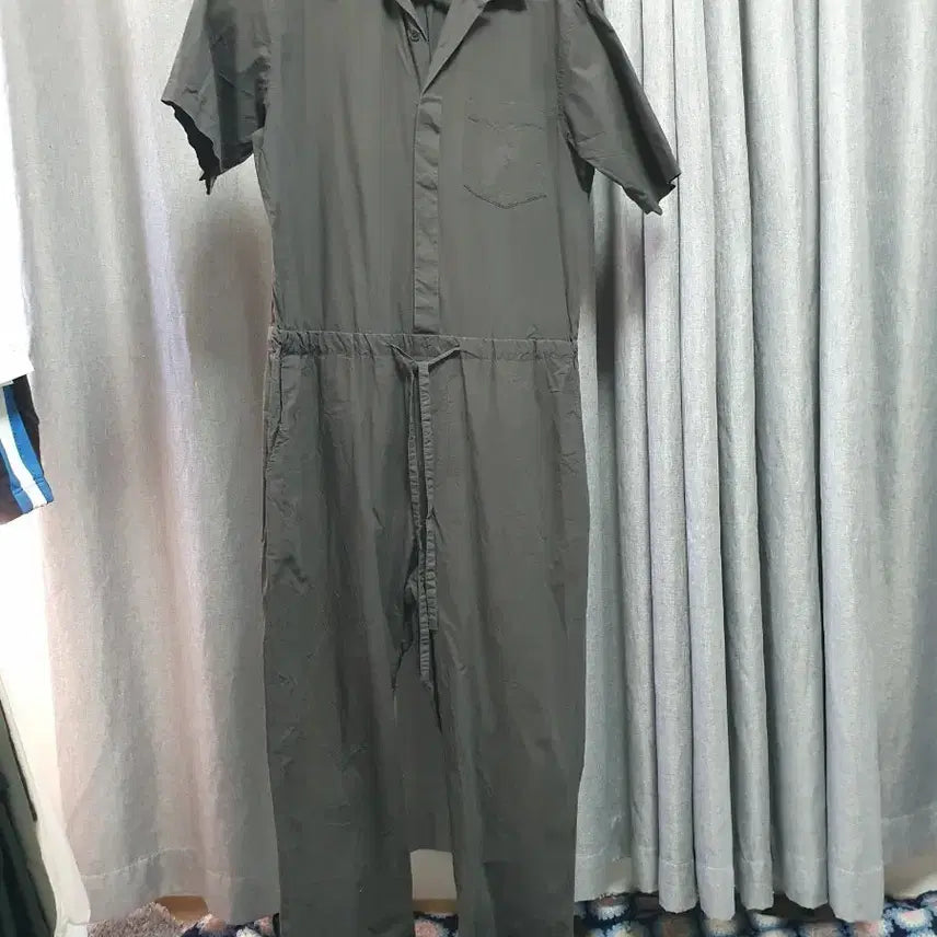 [BUNJANG] Charcoal Crinkled Jumpsuit / 차콜 바스락 점프수트