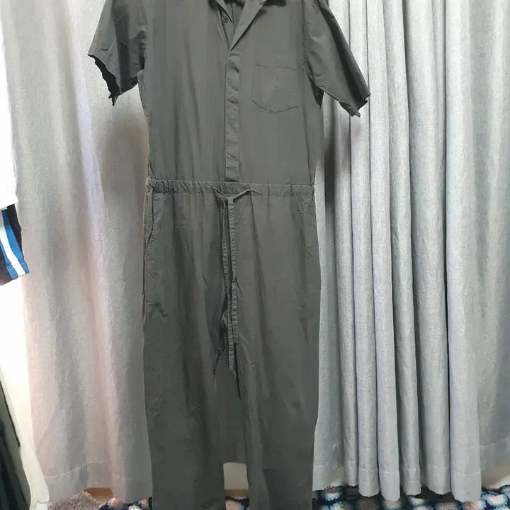 [BUNJANG] Charcoal Crinkled Jumpsuit / 차콜 바스락 점프수트