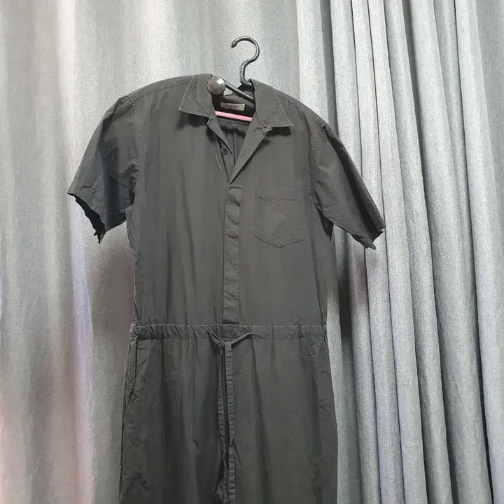[BUNJANG] Charcoal Crinkled Jumpsuit / 차콜 바스락 점프수트