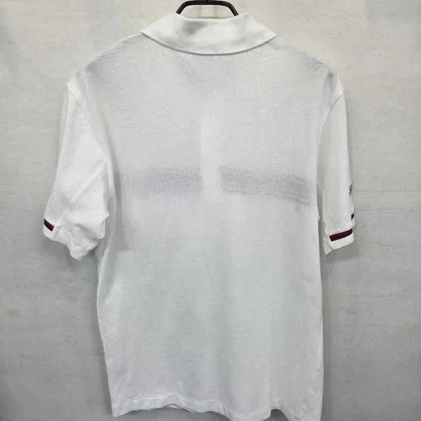[BUNJANG] Lacoste Old School Stripe Collar Short Sleeve T-Shirt / 라코스테 올드스쿨 서광 스트라이프 카라반팔 100