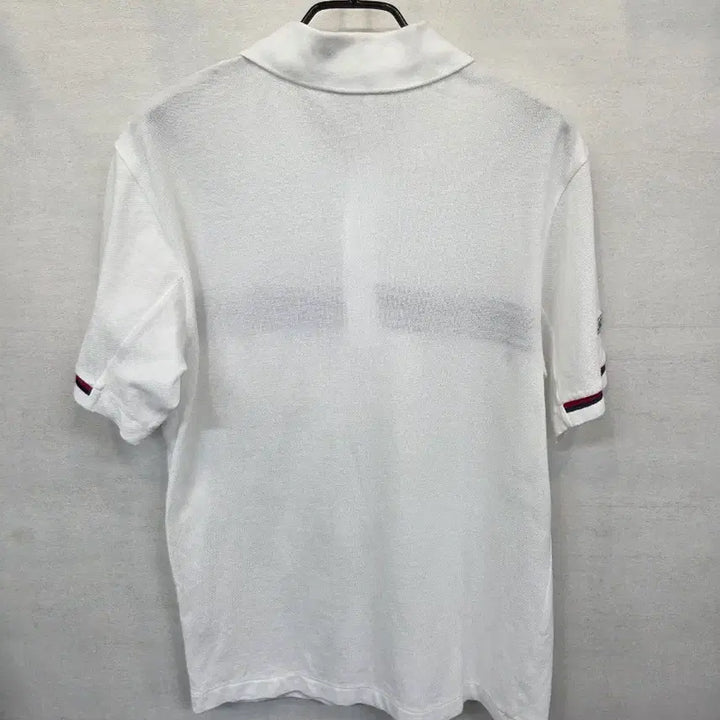 [BUNJANG] Lacoste Old School Stripe Collar Short Sleeve T-Shirt / 라코스테 올드스쿨 서광 스트라이프 카라반팔 100