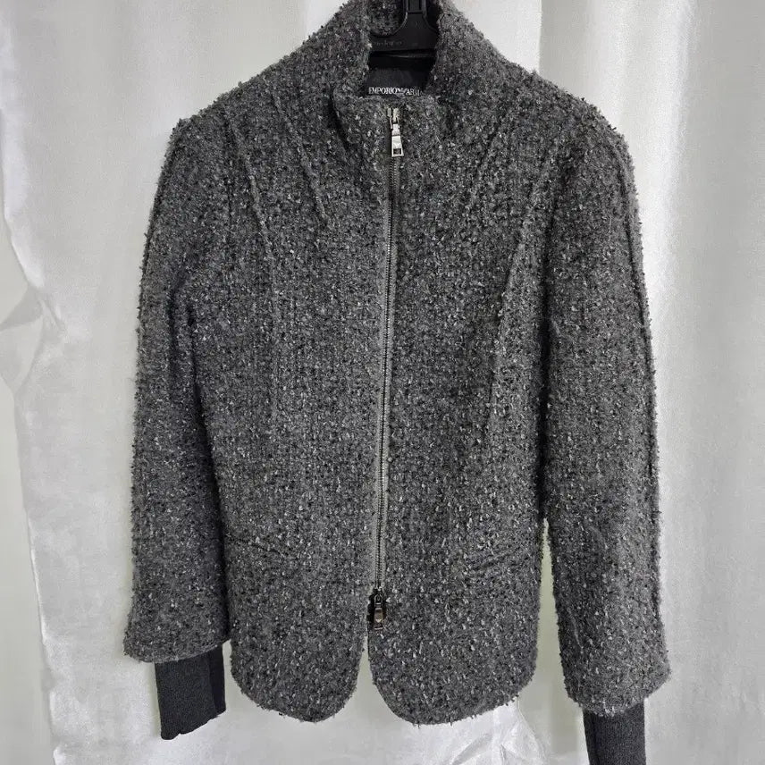 [BUNJANG] Emporio Armani Tweed Zip-Up Jacket / 엠포리오 아르마니 트위드 집업 자켓 (2010)