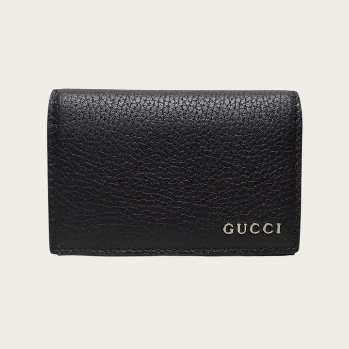 [BUNJANG] Gucci Black Logo Leather Card Case Wallet / 구찌 블랙 로고 레더 카드케이스 지갑