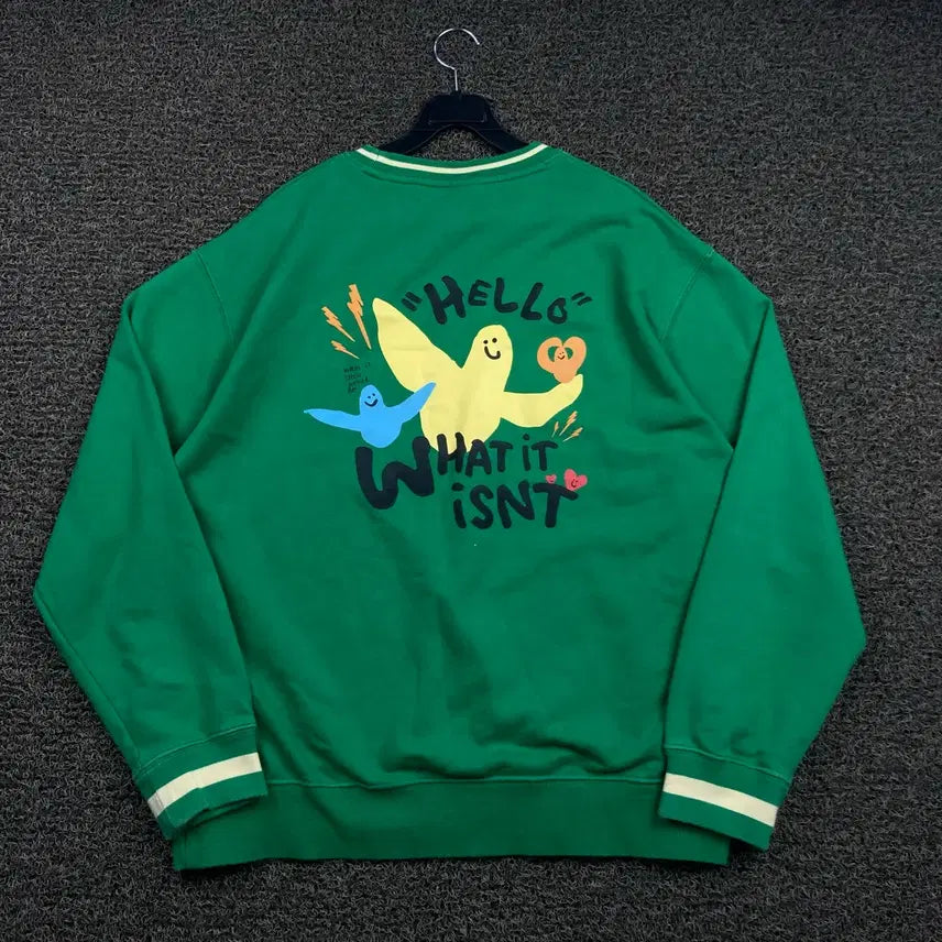 [BUNJANG] What It Is Green Sweatshirt / 와릿이즌 그린 맨투맨