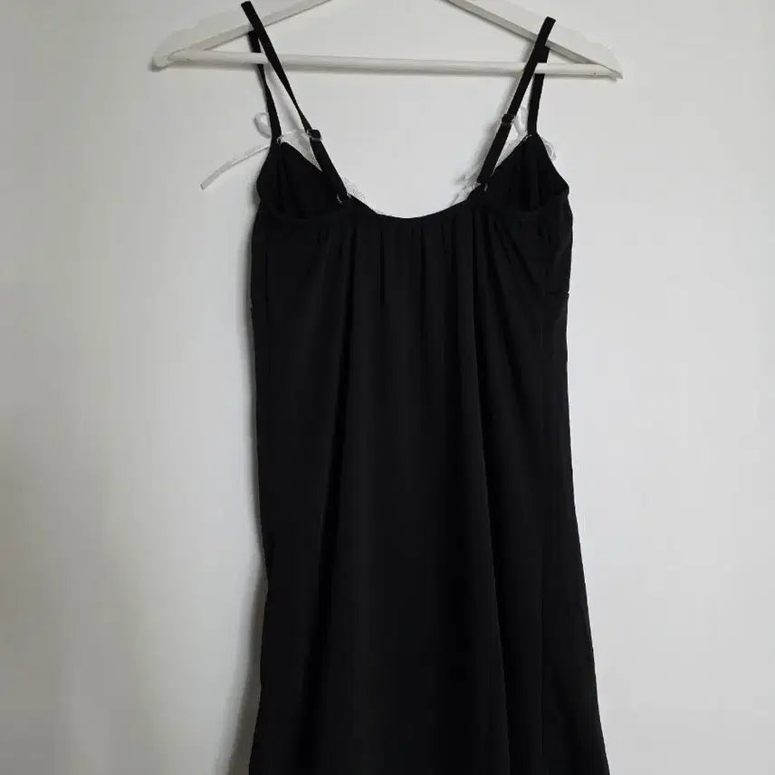 [BUNJANG] Black Lace Ribbon Slip Dress / 블랙 레이스 리본 슬립 원피스