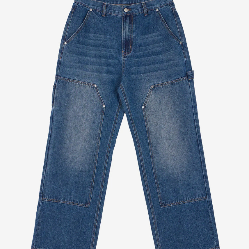 [BUNJANG] Bayer Seoul Double Knee Carpenter Work Denim Indigo Blue (S, M, L) / 새) 더블니 카펜더 워크데님 블루 S M L 미개봉 새상품