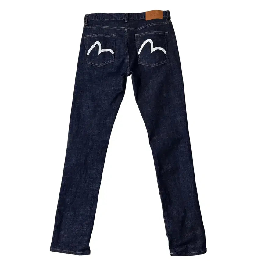 [BUNJANG] Evisu Back Printing White Denim Pants Size 30 / 에비수 백프린팅 화이트 데님팬츠