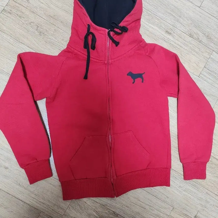 [BUNJANG] Pink Red Hoodie Zip-Up / PINK 레드 후드집업