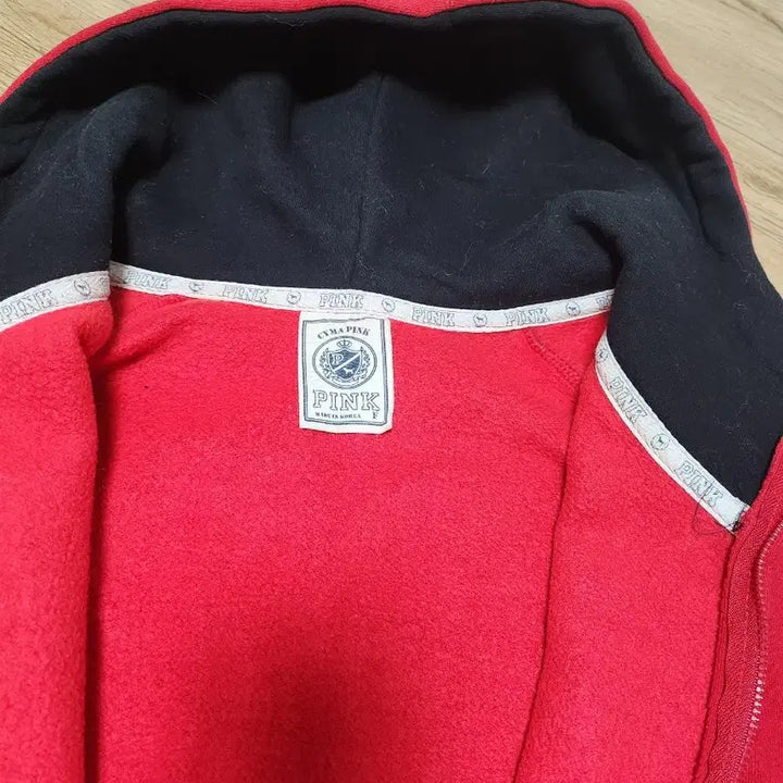 [BUNJANG] Pink Red Hoodie Zip-Up / PINK 레드 후드집업