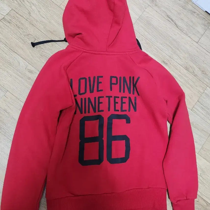 [BUNJANG] Pink Red Hoodie Zip-Up / PINK 레드 후드집업